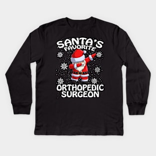 Santas Favorite Orthopedic Surgeon Christmas Kids Long Sleeve T-Shirt